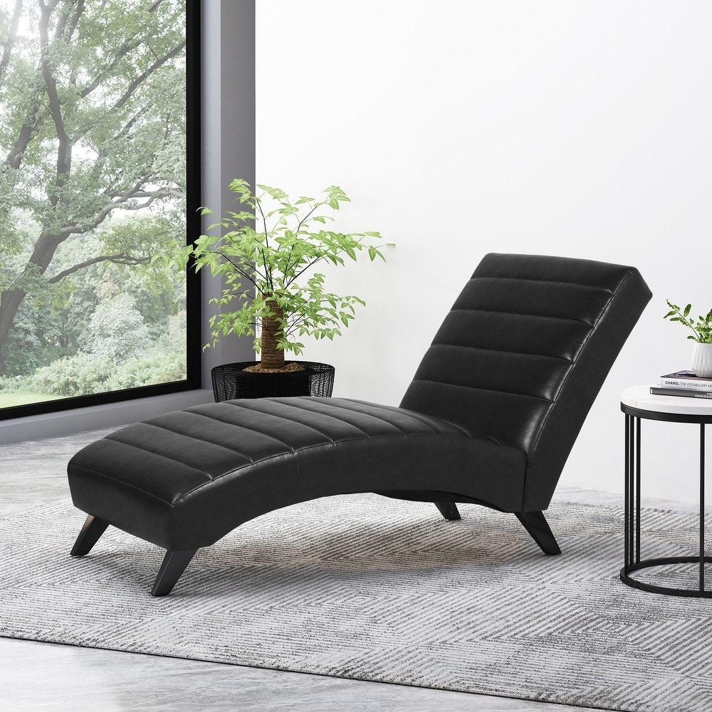Black indoor online chaise lounge