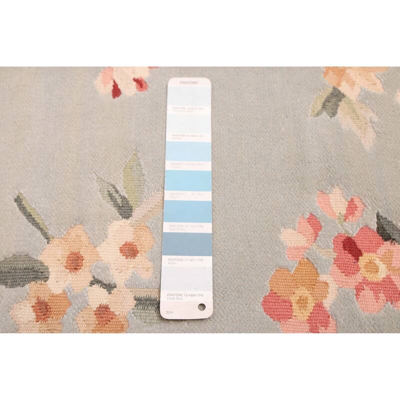 ECARPETGALLERY Hand-knotted Opulence Light Blue Wool Rug - 5'11 x 9'1