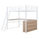 preview thumbnail 45 of 48, Loft Bed with 3 Layers of Shelves & L-Shaped Desk, Metal Loft Bed Frame with Safety Guardrails and Inclined Ladder