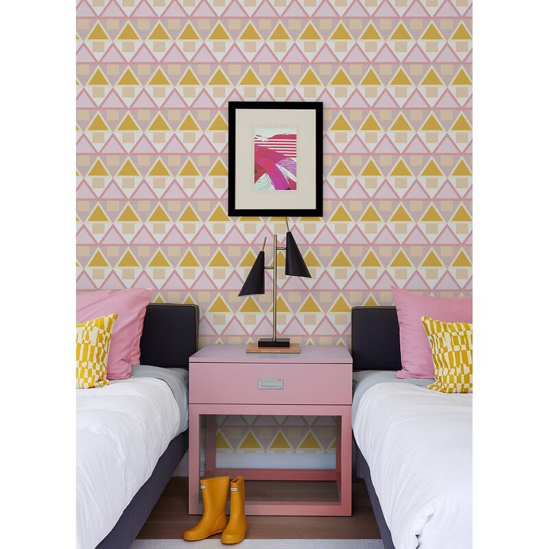 Aelfie Pink Madaket Geometric Peel & Stick Wallpaper