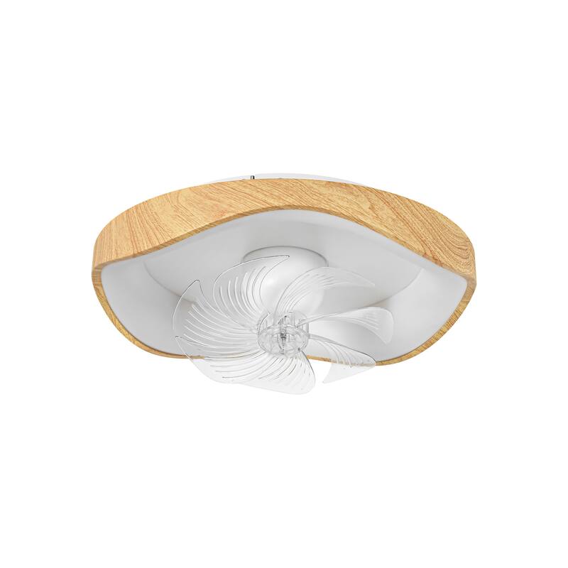 20.5" Farmhouse Ceiling Fan with Light and Remote, Dimmable LED Ceiling Fan, 6 Speeds, Timing Reversible Blades