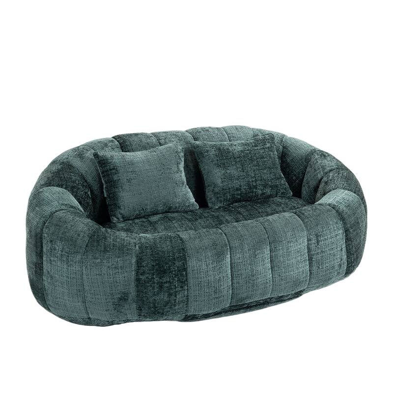 HOMEFUN Chenille Upholstered Durable Comfort Lounger High Back Bean Bag Loveseat Sofa