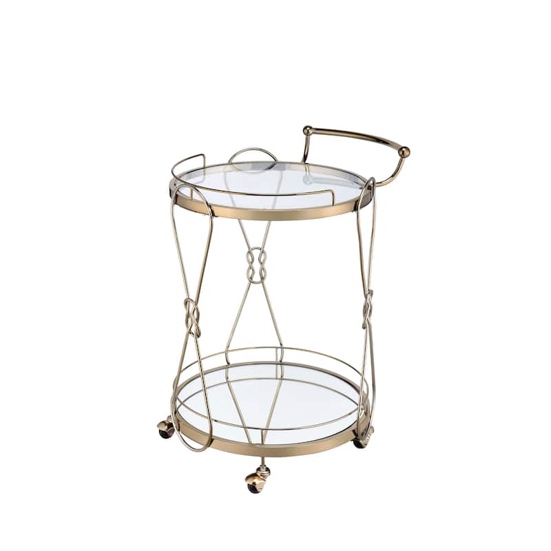 Zekera Champagne Finish Serving Cart(no include stool)