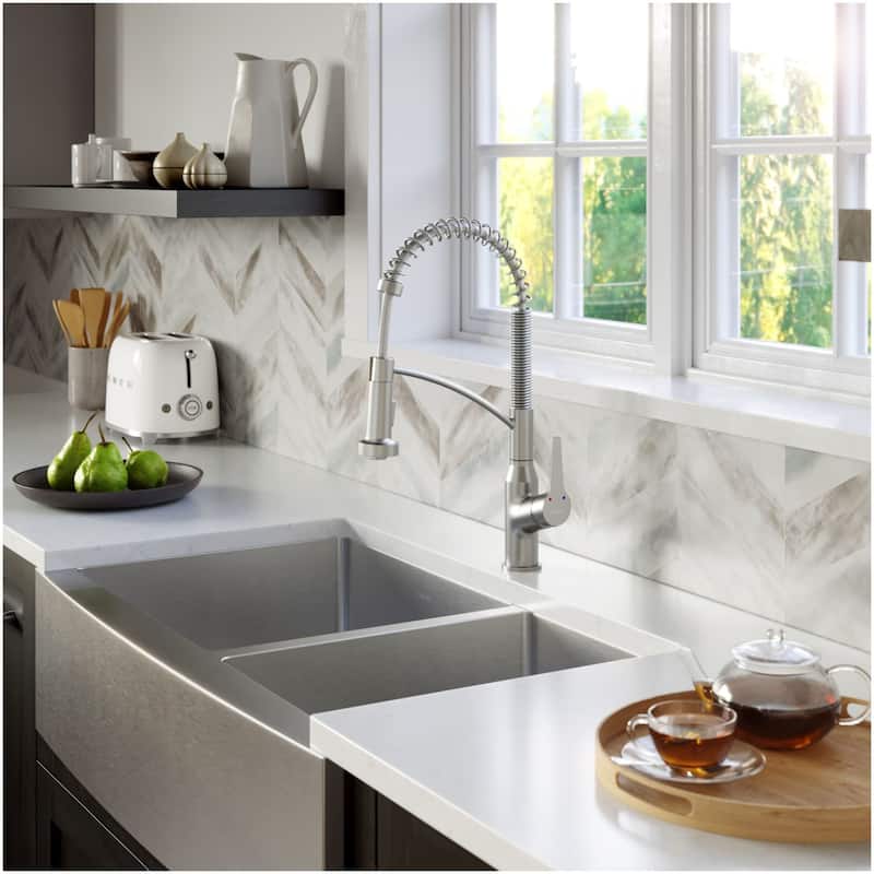 Karran USA EL-87-PK1 Elite 36" Farmhouse Double Basin Stainless Steel