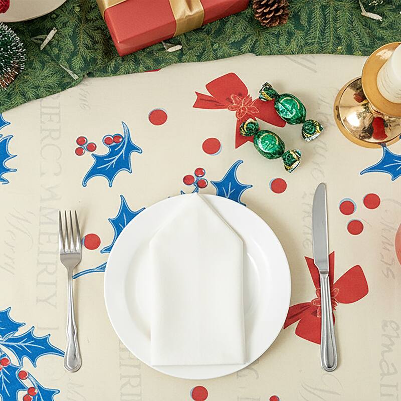 Ray Star Happy Christmas tablecloth Festival