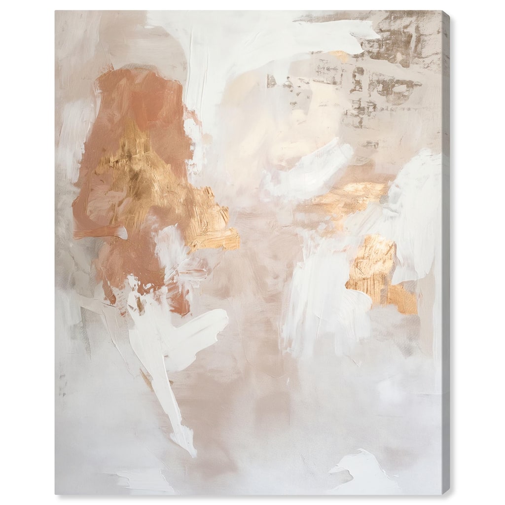 Gold-Trimmed Rose Quartz II Canvas by Art Remedy, Gallery Wrapped