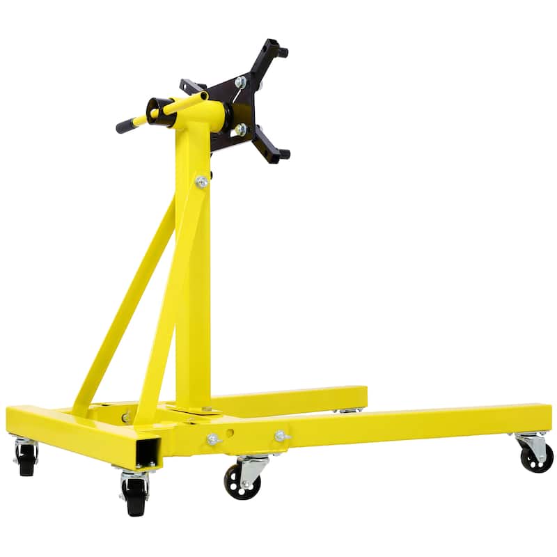 Folding Engine Stand 2000 LBS Capacity, Motor Hoist 360 Degree Adjustable Mounting Head Dolly Mover Auto Repair Rebuild Jack