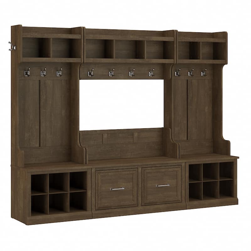 Woodland Full Entryway Storage Set with Coat Rack by Bush Furniture