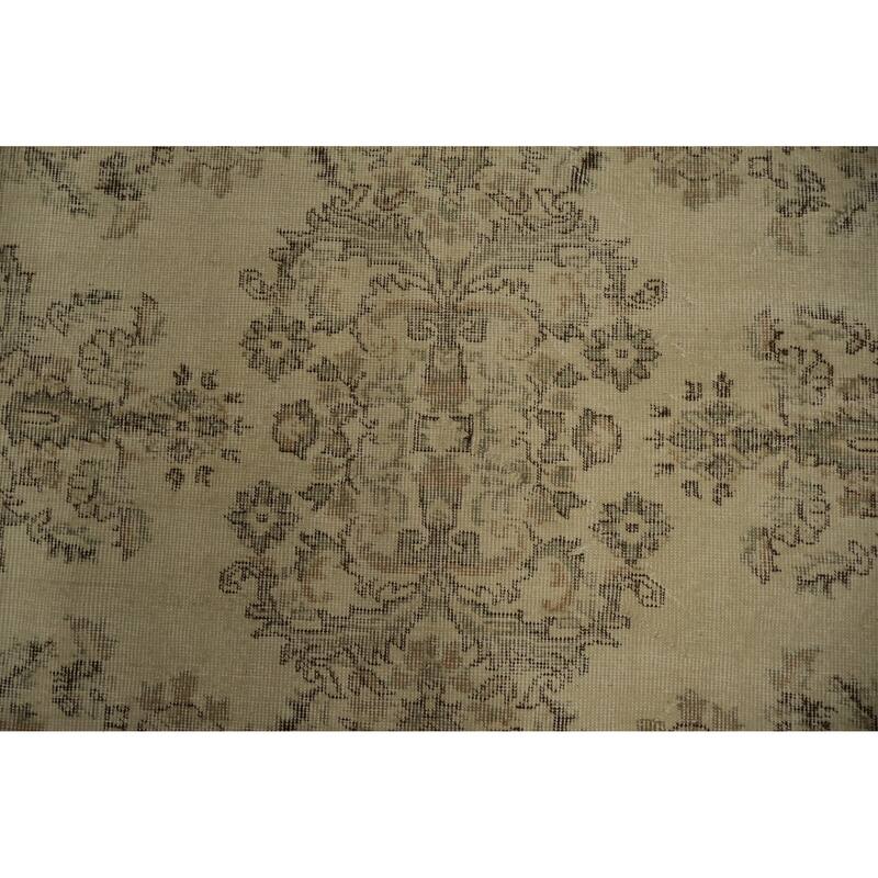 Hand Knotted Oriental 100% Wool Carpet Transitional Floral Beige & Ivories Anatolian Area Rug - 8' 11'' X 5' 7''