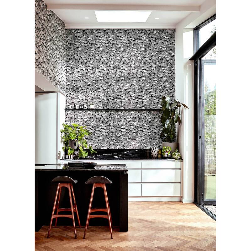 Dara Black Jolly Brollies Wallpaper