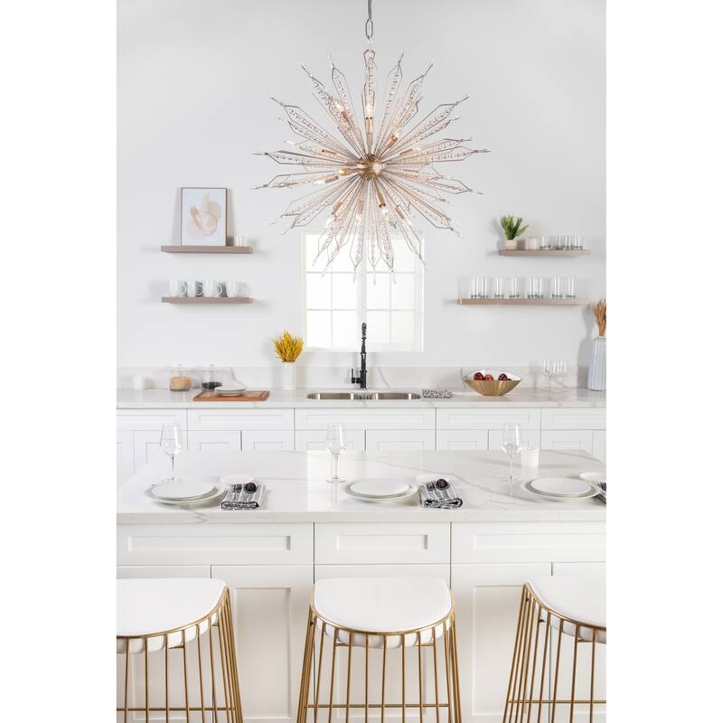 Varaluz Orbital Pendant - 36"D x 36"W x 37"H - Gold Dust - Gold Dust