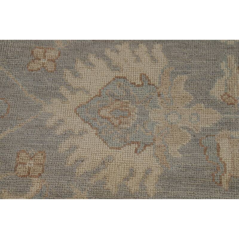 Hand Knotted Oriental 100% Wool Carpet Transitional All-Over Greys & Charcoal Oushak Area Rug - 12' 2'' X 9' 0''