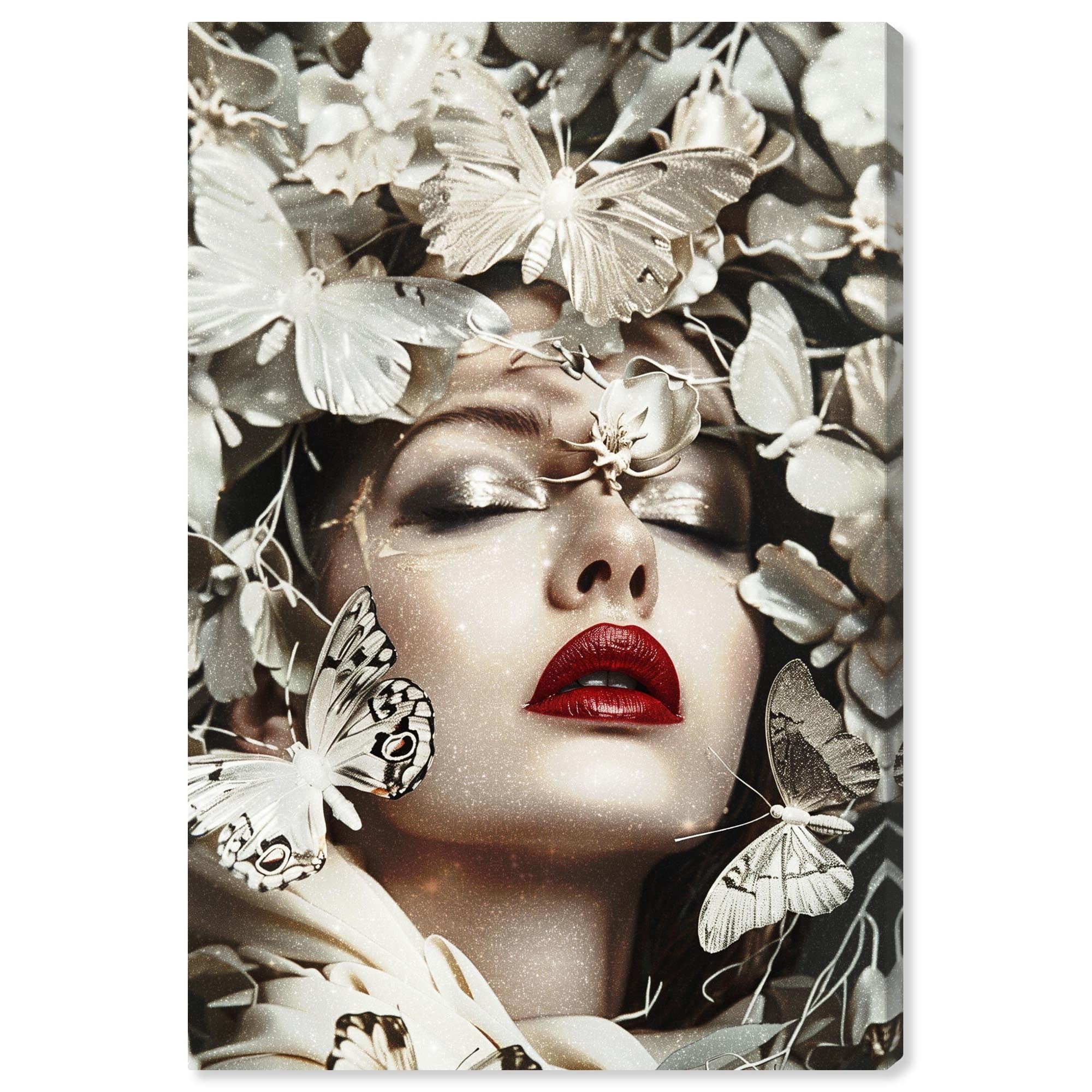 Winter Queen Canvas Floral Collage Wall Art by Art Remedy, Gallery Wrapped