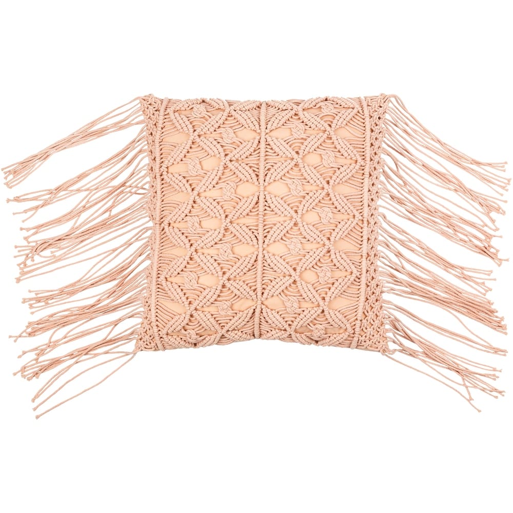 Umaiza Intricate Handwoven Throw Pillow with Long Tassels