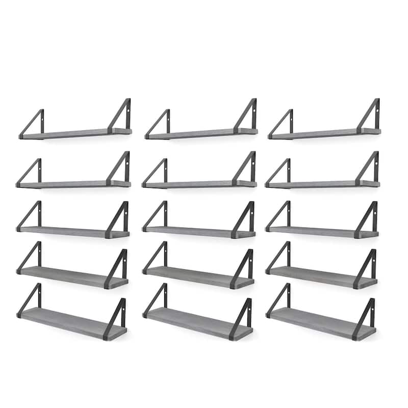 Wallniture Ponza 17"x4.5" Wood Shelves for Farmhouse Decor, Wall Bookshelves, Decorative Shelf, Custom Finish and Piece Options