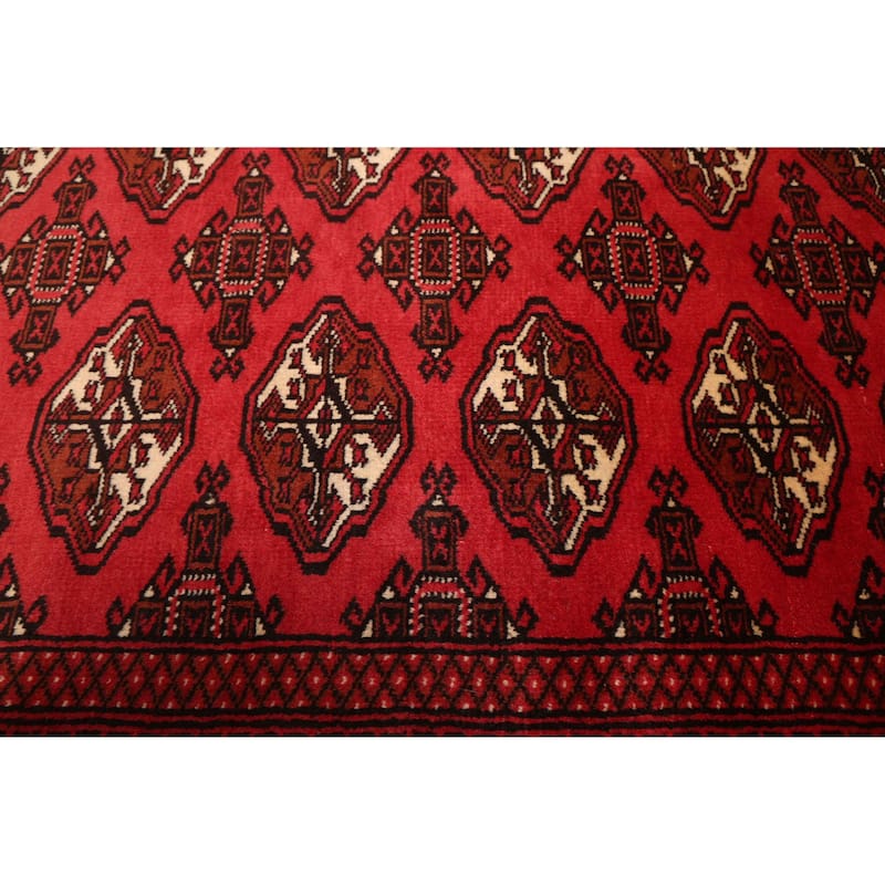 ECARPETGALLERY Hand-knotted Teimani Red Wool Rug - 3'2 x 4'10