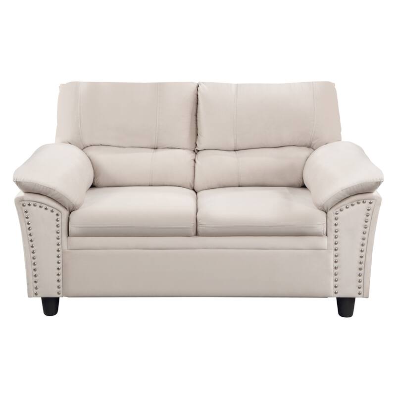 Mid-century Modern Upholstered Velvet Sofa Set with Armchair, Loveseat, 3-Seater Sofa