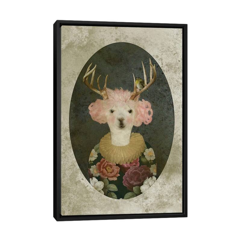 iCanvas "Francine Portrait- Light Background" by Caroline Keslassy Framed - Black - 40x26