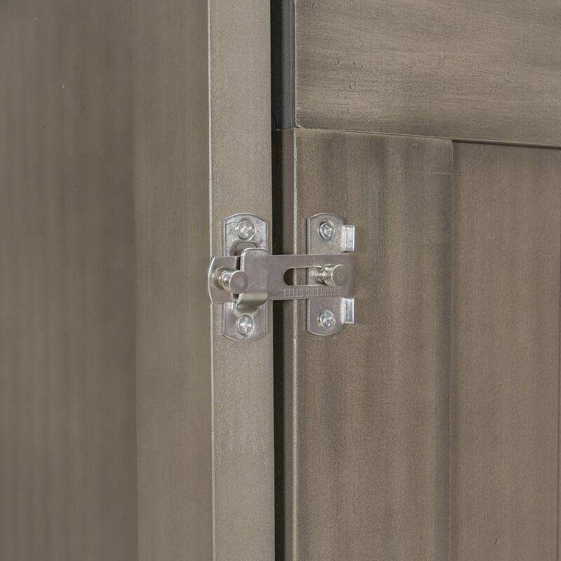 Space-Saving Queen Murphy Bed with Vanity Desk, Mirror & Storage Drawers in Distressed Gray