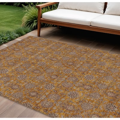 HomeRoots Floral Transitional Rectangle Outdoor Rug