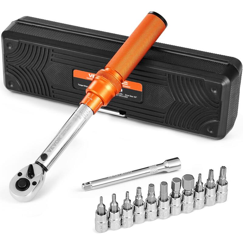 Silver Alloy Steel 1/4 Inch Click Torque Wrench with Dual Scale and Smoother Finish - 9.25 x 1.16 x 1.16 in