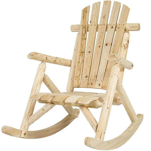 Outdoor Wooden Log Rocking Chair - Adirondack Style - 40