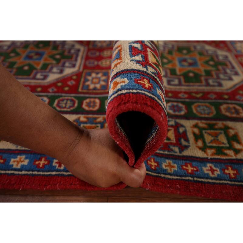 Kazak Oriental Runner Rug Handmade Traditional Red Wool Carpet - 2'9" x 13'1"