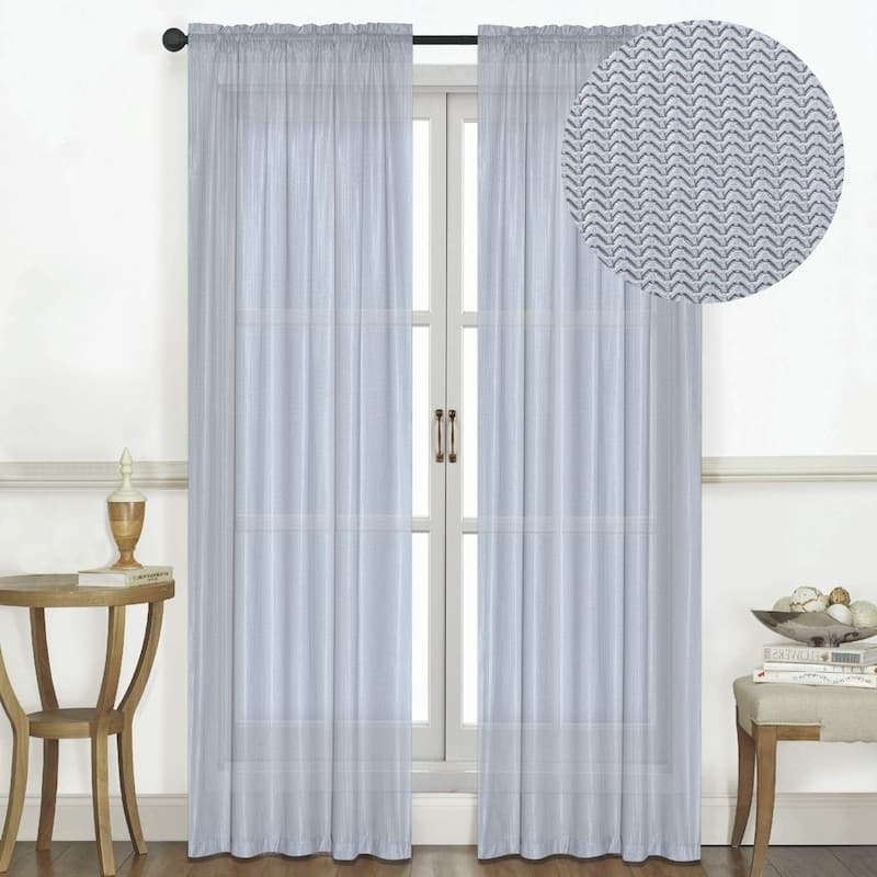 Raleigh Curtain Panel Rod Pocket 3D Textured Jacquard 54" x 90" Single Panel - 54"x90"