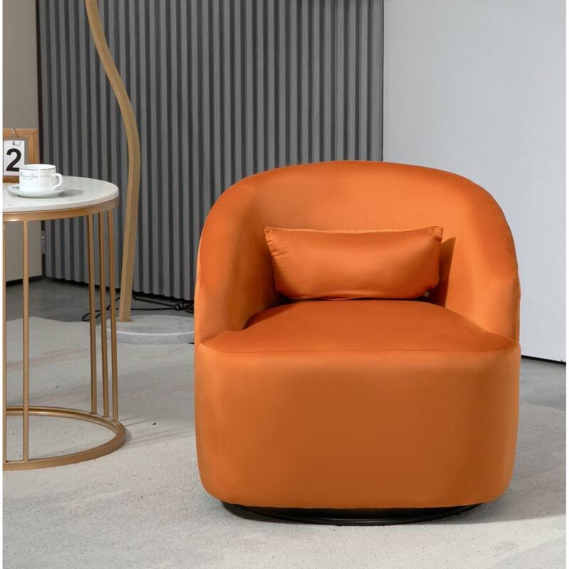 Modern Velvet Upholstered Swivel Accent Chair