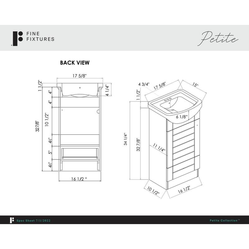 Fine Fixtures Petite 16-inch Bathroom Vanity with Vitreous China Sink Top