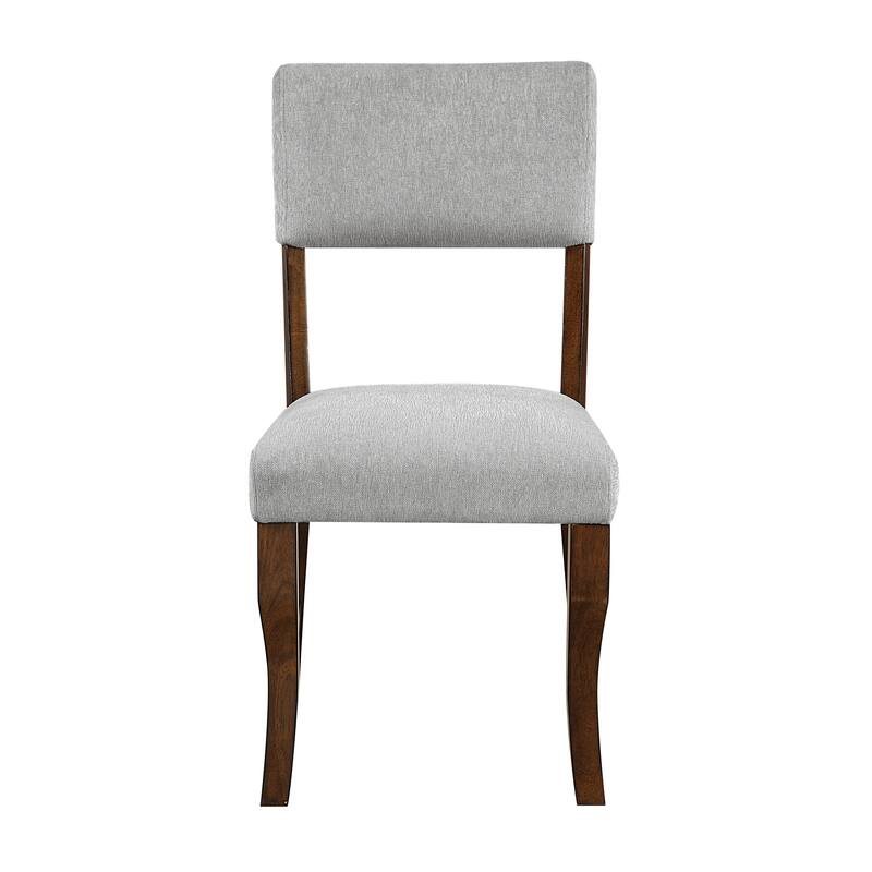 Contemporary Dining Side Chairs Set of 2, Chenille Fabric Upholstered Comfort Seat Back Wooden Furniture