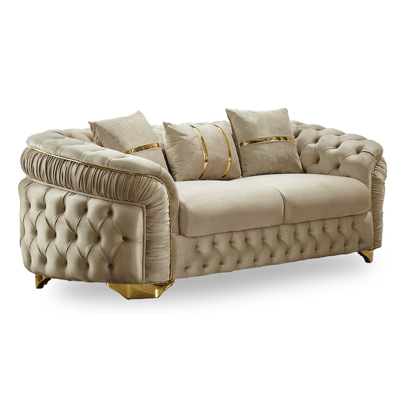 Abgun Comfortable Modern Living room Loveseat - Beige
