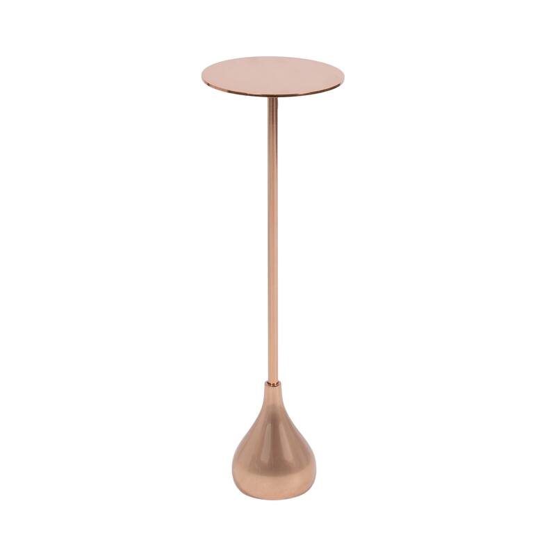 Kate and Laurel Hersi Metal Drink Table - 7x7x20 - Rose Gold