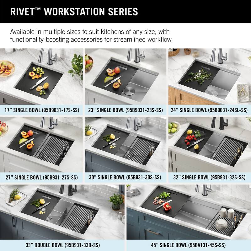Delta 95B9031-24SL Rivet 24” Workstation Laundry Utility Kitchen Sink