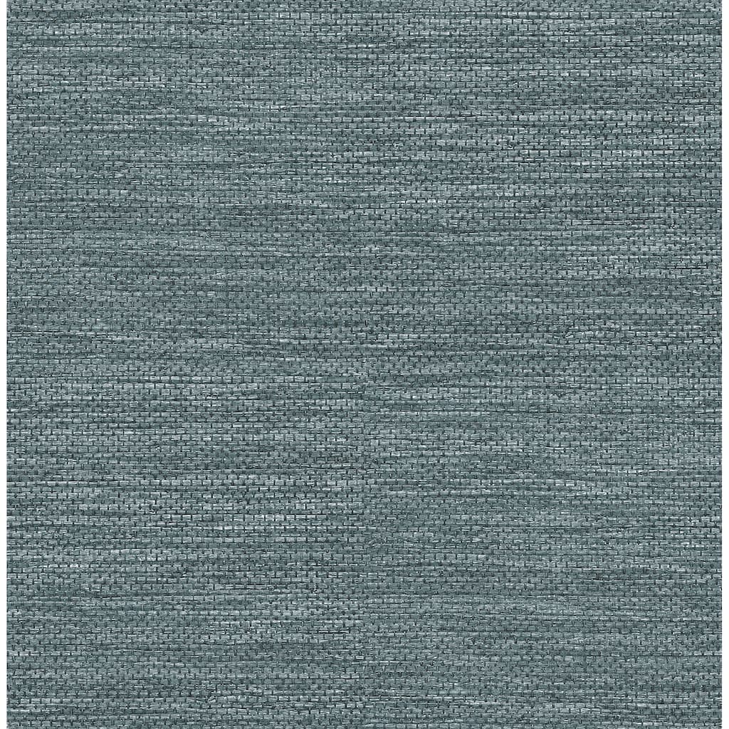 A-Street Prints Malin Dark Blue Faux Grasscloth Wallpaper