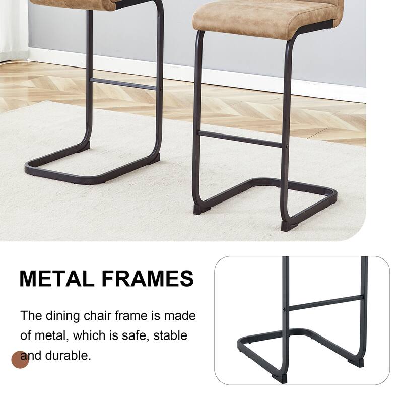 42.5 Inch Tall Brown Tech Fabric Bar Stool - A Perfect Combination of Modern Design, Comfort, and Stability