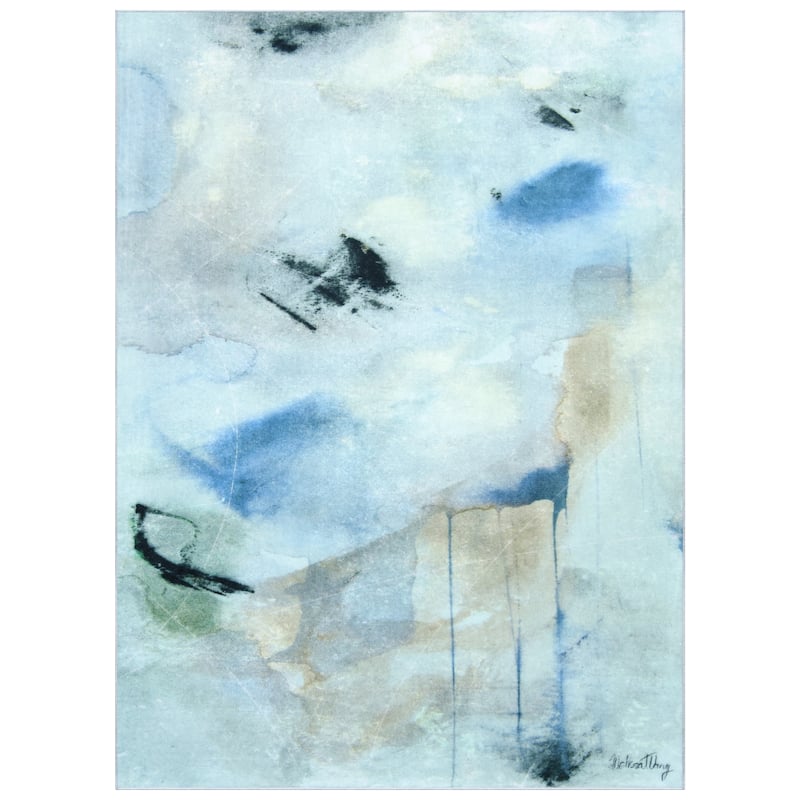 Floating Stars, Hand Washable Abstract Art Area Rug, power-loomed, 100% polyester, 2mm pile, non-slipping back