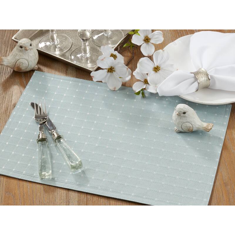 Stitched Line Table Mats (Set of 4) - Aqua