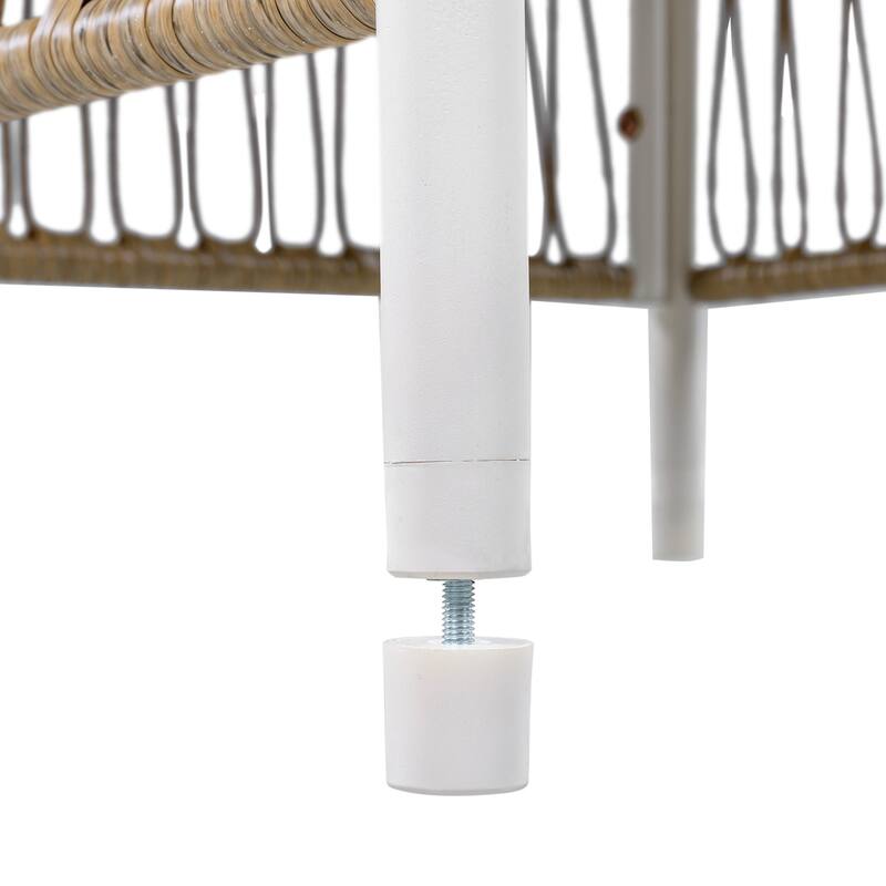 5-Piece Patio Dining Set, 67" Rectangular Table & 4 Rattan Arm Chairs