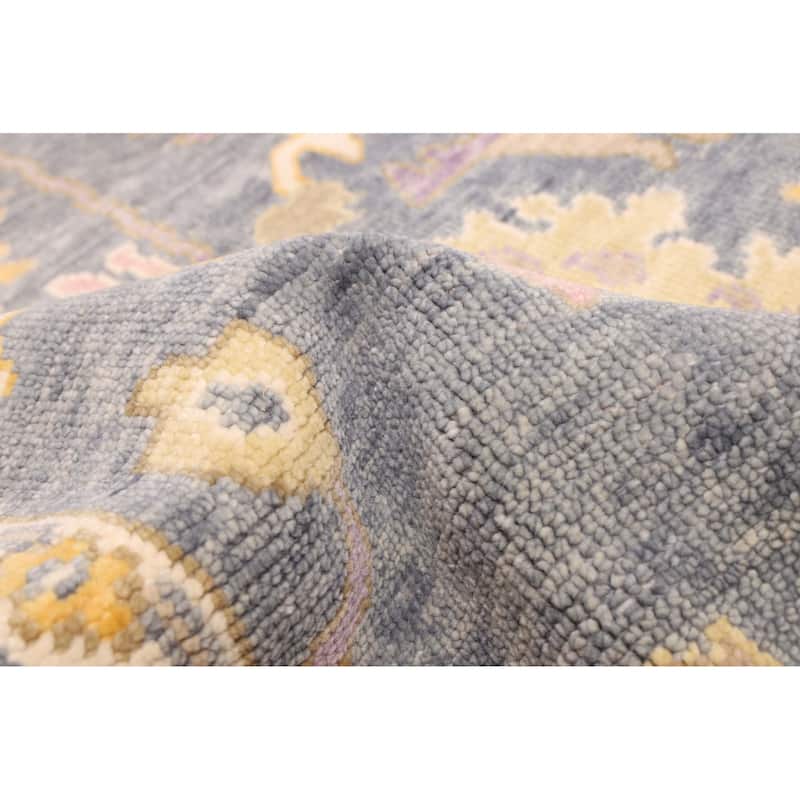 ECARPETGALLERY Hand-knotted Modern Oushak Charcoal Wool Rug - 5'6 x 8'6