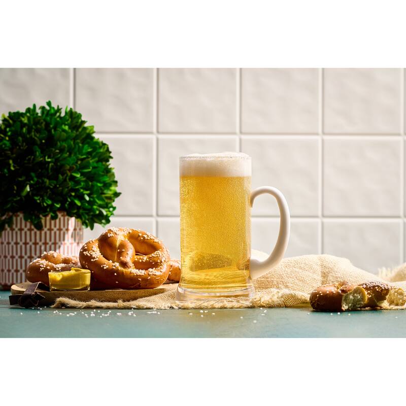 Majestic Gifts Inc. European 24 oz. Glass Mug w/ wht handle w/ base