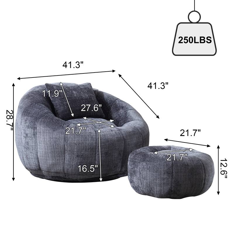 Bean Bag Chairs With Ottoman for Living Room