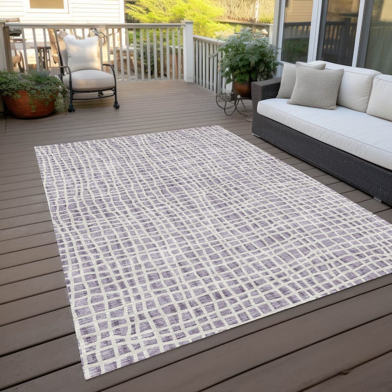 Machine Washable Indoor/ Outdoor Chantille Abstract Modern Rug