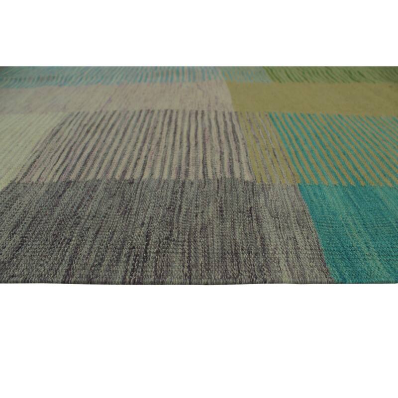 Hand-Woven Winchester Kilim Bennet Rust/Green Rug - 9'8" x 14'1"