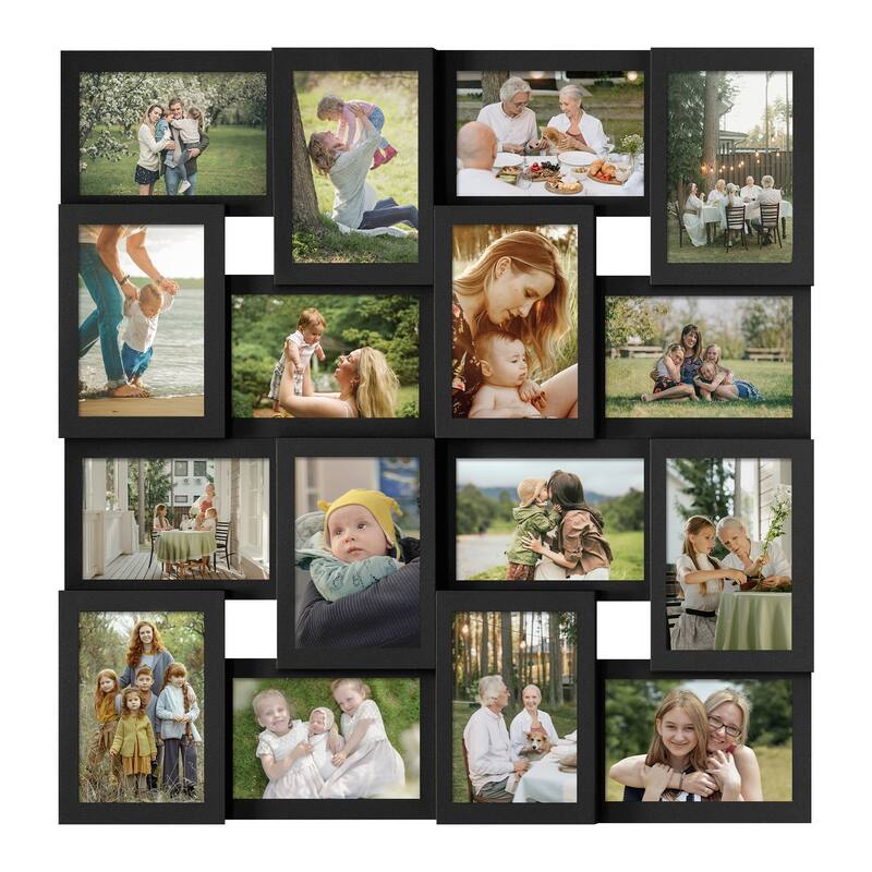 16 Opening Collage Picture Frames Large Photo Frame Collage Wall Hanging for 4x6 Photo