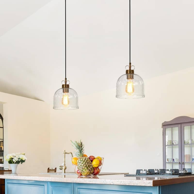 Cavitt Mid-century Modern Art Decor Pendant Light Farmhouse Chic Glass Kitchen Island Lighting - 8.3 inches