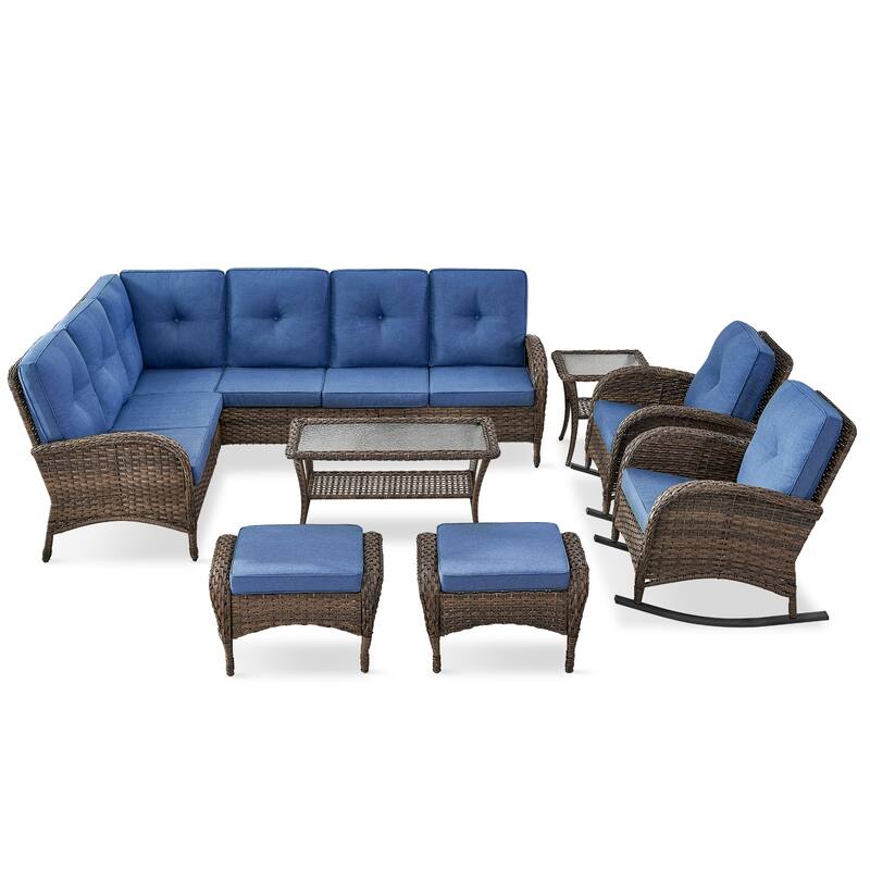 Outdoor Sectional Sofa with Chair Funiture Set