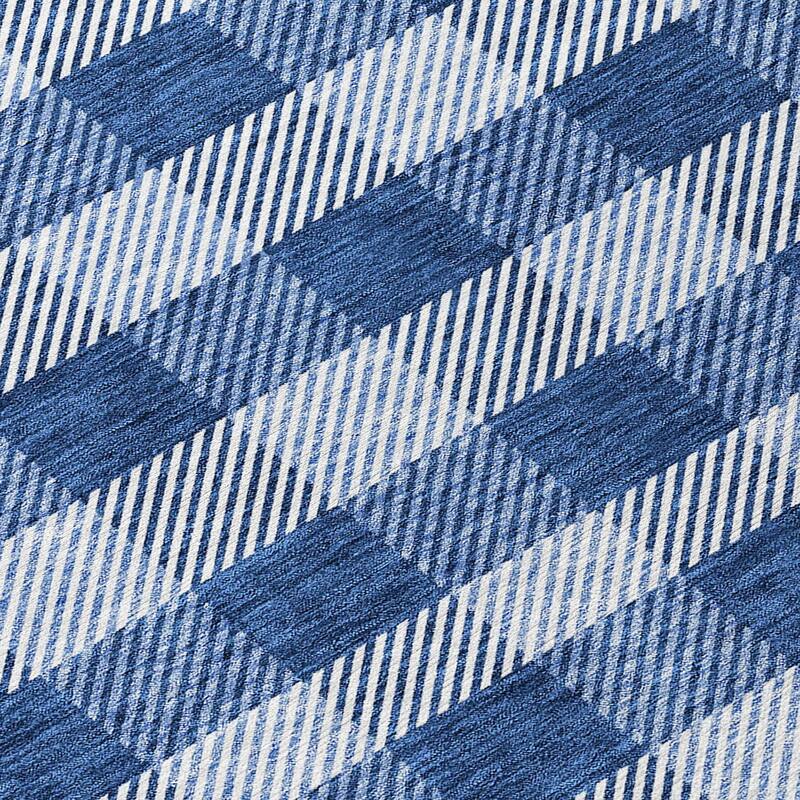 Machine Washable Indoor/ Outdoor Chantille Plaid Stripe Rug