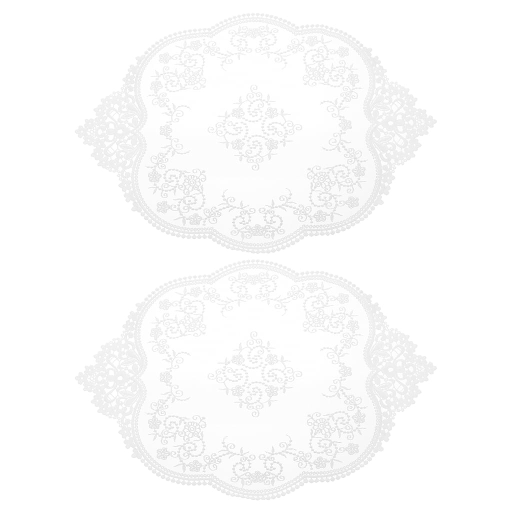 2 Pcs Retro Lace Placemats Crochet Cup Vase Table Mat, 17x12inch