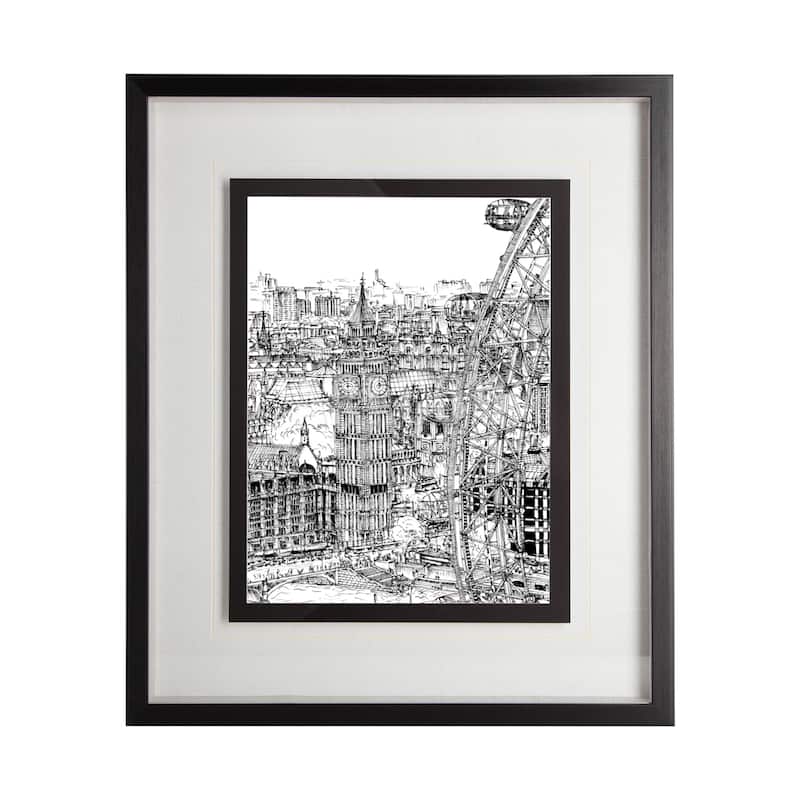B&W City Scene IV Framed Art Print